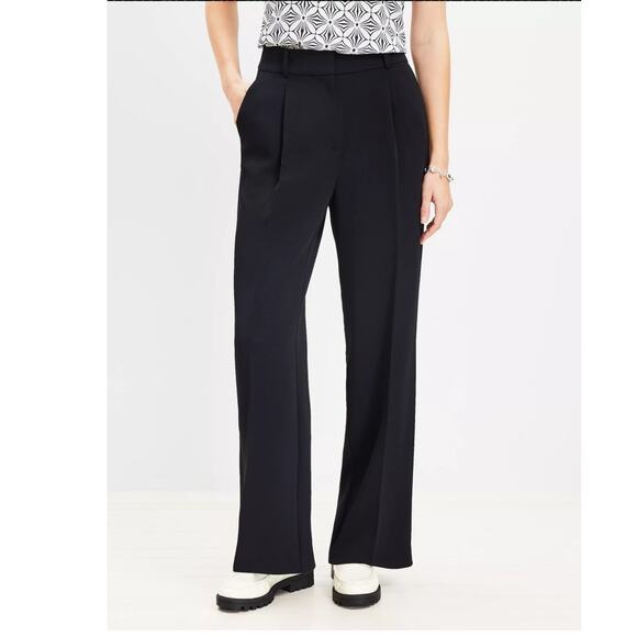 NWOT Loft Peyton High Waisted Trouser Pants with Pleasted front size 00 - Picture 1 of 3